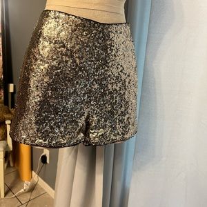 She + Sky Metallic Sequin High Waist Shorts